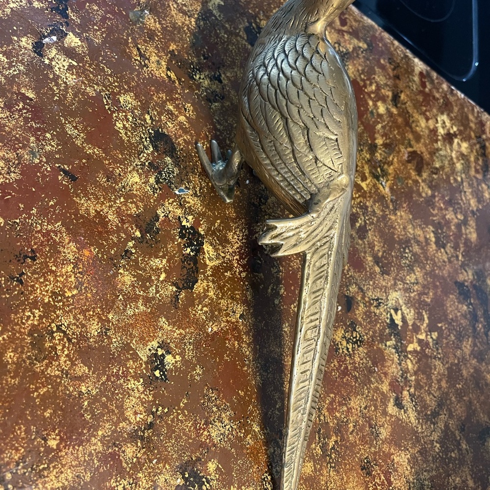 Vintage Brass pheasant letter opener, paperweight, sculpture handcrafted 1970s